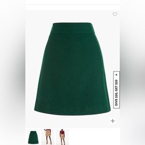 NWT JCREW FACTORY SIZE 12 Green wool lined skirt